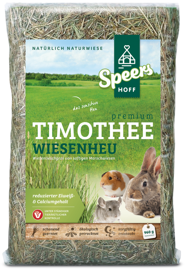 960 Gramm Verpackung Speers Hoff Produkt Premium Timothee Wiesenheu für Hasen, Chinchillas und Meerschweinchen